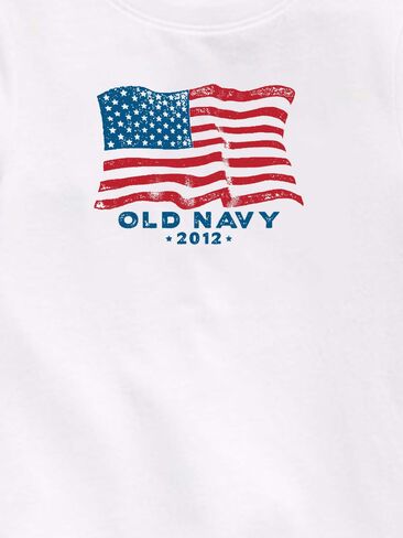 Old Navy Heritage 2012 Flag Graphic T-Shirt For Toddler - White in Kuwait