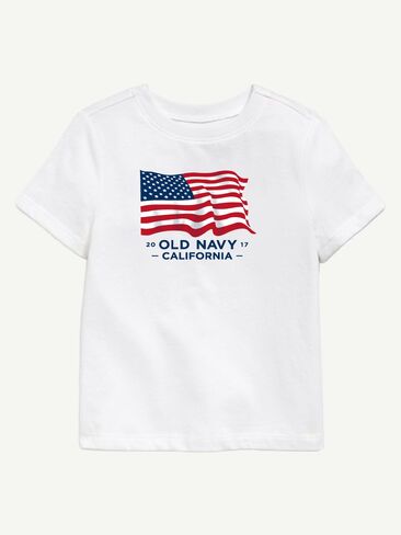Old Navy Heritage 2017 Flag Graphic T-Shirt For Toddler - WHITE in Saudi Arabia