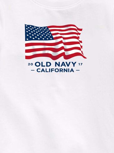 Old Navy Heritage 2017 Flag Graphic T-Shirt For Toddler - WHITE in Saudi Arabia