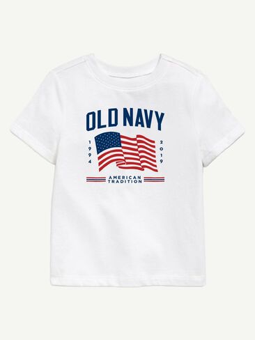 Old Navy Heritage 2019 Flag Graphic T-Shirt For Toddler - WHITE in Kuwait
