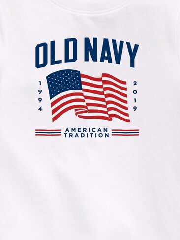 Old Navy Heritage 2019 Flag Graphic T-Shirt For Toddler - WHITE in Kuwait