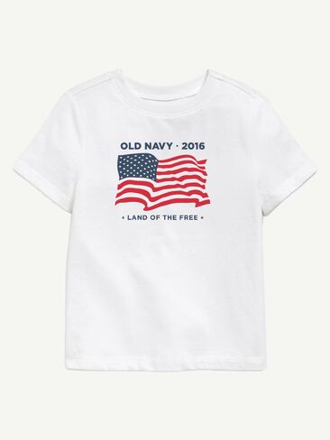 Old Navy Heritage 2016 Flag Graphic T-Shirt For Toddler - WHITE in Kuwait