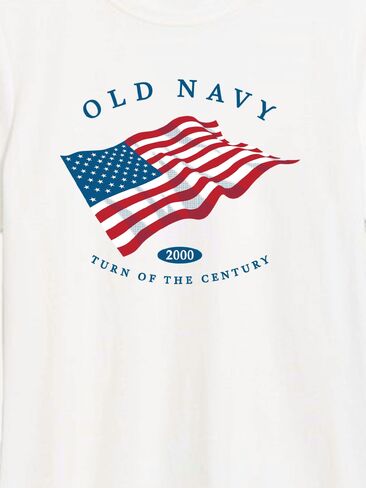 تي شيرت بطبعة علم للنساء من Old Navy Heritage 2000 - أبيض in Kuwait