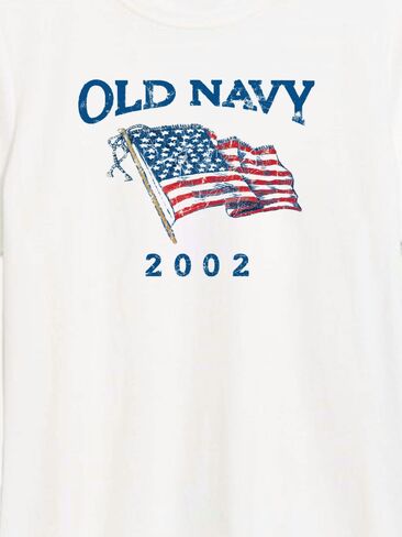 تي شيرت بطبعة علم للنساء من Old Navy Heritage 2002 - أبيض in Kuwait