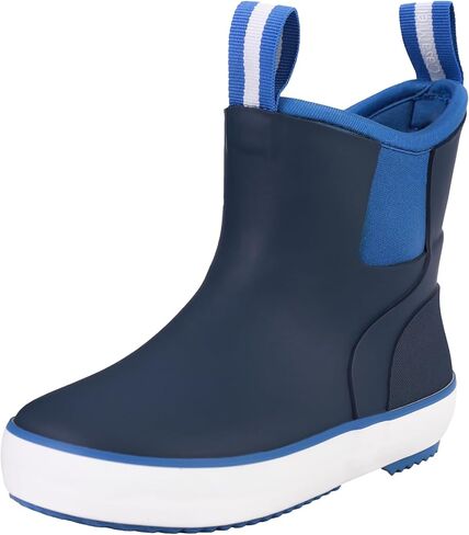 CasaMiel Waterproof Rubber Rain Boots for Big Kids - Youth Ankle Muck Boots, Non-slip Natural Rubber Snow Shoes, Boys Girls Deck Boots for Mud Gardening Fishing Hunting Outdoor in Saudi Arabia