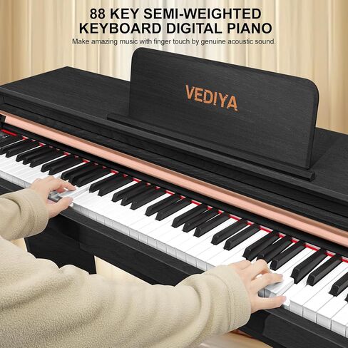 88 Key Semi-Weighted Keyboard Piano - Full Size Upright Digital Piano Keyboard for Beginners - Electric Piano with Triple Pedal Supports USB-MIDI (White) in Saudi Arabia