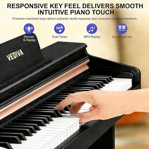 88 Key Semi-Weighted Keyboard Piano - Full Size Upright Digital Piano Keyboard for Beginners - Electric Piano with Triple Pedal Supports USB-MIDI (White) in Saudi Arabia