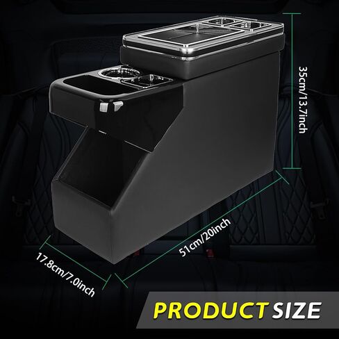 Deluxe Locking Center Console with RGB Lights & USB/Type-C - Compatible with Jeep CJ5 1976-1983, CJ7 1976-1986, Wrangler YJ 1987-1995 - Secure Storage Box with Charging Ports in Saudi Arabia