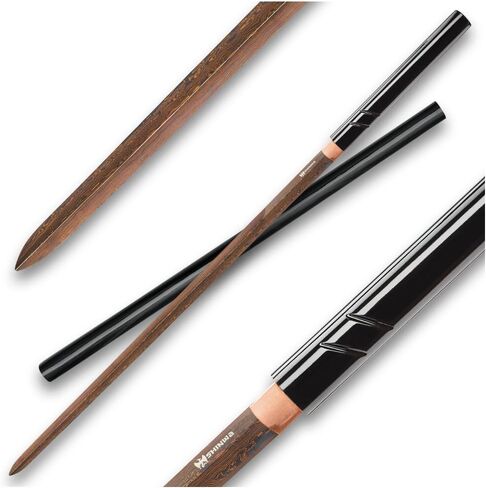Shinwa SilkSting Shirasaya Sword | 40 1/4" Overall Japanese Sword with 29" Hand-Forged Black Damascus Steel Blade | Hardwood Handle & Saya | Hand-Lacquered Finish | Traditional Shirasaya Design in Saudi Arabia