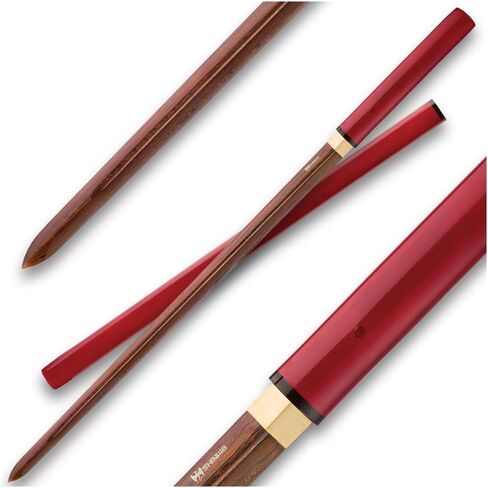Shinwa SilkSting Shirasaya Sword | 40 1/4" Overall Japanese Sword with 29" Hand-Forged Black Damascus Steel Blade | Hardwood Handle & Saya | Hand-Lacquered Finish | Traditional Shirasaya Design in Saudi Arabia