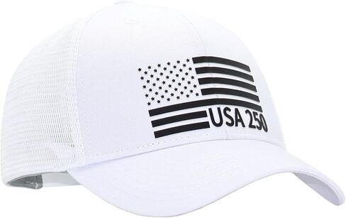 American Flag Trucker Hats, Patriotic Baseball Cap for Men, Adjustable Breathable Mesh Snapback, Fits OSFM & XXL Head in Saudi Arabia