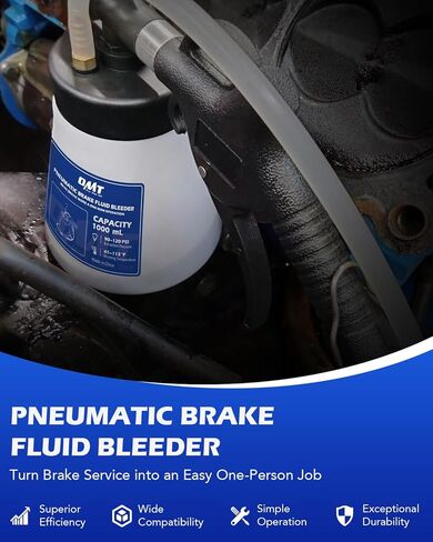 Orion Motor Tech Pneumatic Brake Bleeder Kit, 1.06 qt. Brake Fluid Bleeder Kit with 8 Master Cylinder Adapters, 1L Vacuum Brake Bleeder Set for One Person Brake Bleeding Automotive Fluid Extraction in Saudi Arabia