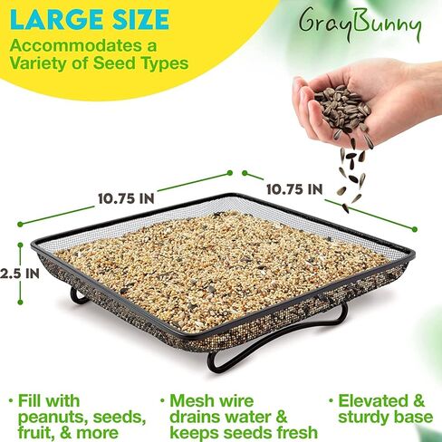 مغذيات الطيور البرية من Gray Bunny مقاومة للسنجاب للتعليق الخارجي، سعة 1.25 رطل، مقاومة للطيور من الصلب للطيور الصغيرة، مقاومة للمضغ ومقاومة للصدأ، 4 منافذ لمشاهدة الطيور، هدايا لمحبي الطيور in Kuwait