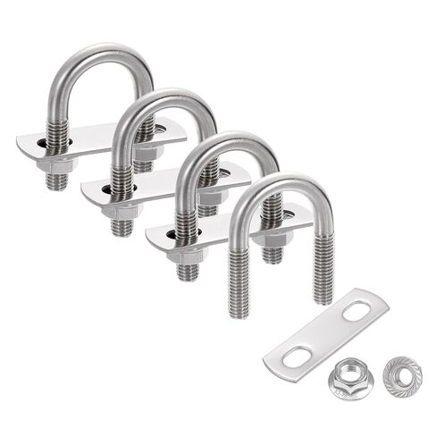 uxcell 4 Set 1-3/4" Inner Wide Round U Bolts, 2-13/16" Length 304 Stainless Steel U-Bolts with Flange Hexagon Nuts, Frame Plates for Trailer, Automotive, (45mm W x 71mm L) in Saudi Arabia