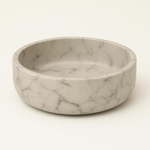 Concrete Succulent Pot Bowl, Modern Decor, Gift, Wedding/Shower Favor, Candle Vessel, 6 in (Charcoal, with Drainage Hole) (True Gray, Without Drainage Hole) in Saudi Arabia