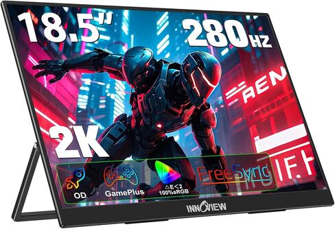 InnoView 18 Inch 240HZ Portable Gaming Monitor, 2K 2560x1600 QHD Portable Monitor OD Gameplus HDR FreeSync Laptop Monitor with Kickstand, Portable Screen for Laptop PC Phone Game Console in Kuwait