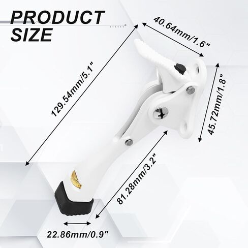 1 Pack Satin Nickel Kickdown Door Stopper，4 inch Heavy Duty Kick Down Door Stop with One Touch Adjustable Height and Rubber Tip in Saudi Arabia