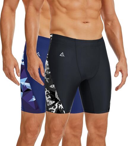 Swim Jammers for Men Quick Dry Racing Training Professional Athletic Swimsuit Swimming Chlorine Resistant UPF 50 + in Saudi Arabia