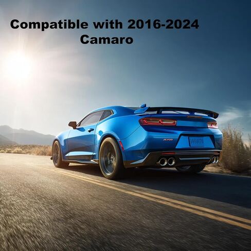جناح سبويلر خلفي متوافق مع 2016-2024 كامارو ZL1 1LE STYL SS RS LT ZL جميع الموديلات، بدون كاميرا سبويلر خلفية أسود لامع in Kuwait