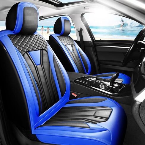 أغطية مقاعد السيارة الجلدية الفاخرة من Fit Elantra متوافقة مع Hyundai Elantra 2017-2025 2026، مسامية، مقاومة للتآكل، متوافقة مع الوسائد الهوائية، حماية من جميع الأحوال الجوية وتغطية كاملة، مجموعة كاملة باللون الأسود in Saudi Arabia