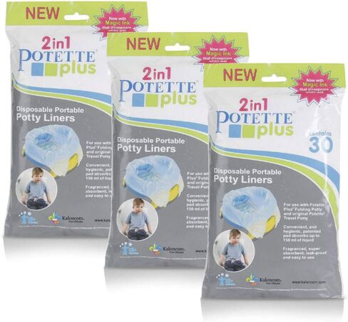 Kalencom Potette Plus Potty Seat Liners - Disposable, Leakproof Liners for Travel Potty Seat - Fragranced to Absorb Odor - 30 Count in Saudi Arabia