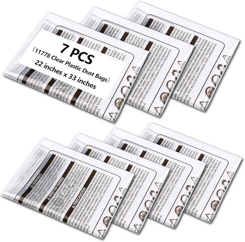 11778 أكياس غبار بلاستيكية شفافة، متوافقة مع علامات تجارية مثل Jet DC-650 وShop Fox W1727، أكياس غبار مقاس 14 × 32 بوصة، نوع مطور وسميك (7 قطع) in Saudi Arabia