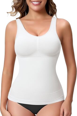 Compression Shapewear Tank Tops for Women, V Neck Halter Tank with Built in Bra, Tummy Control Body Shaper in Saudi Arabia