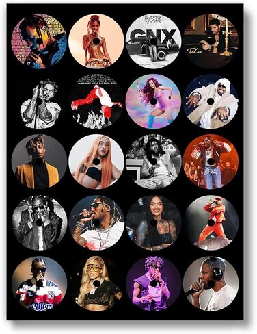 ملصق موسيقى R&B من التسعينيات (غير مؤطر مقاس 12 × 16) يغطي الألبوم فناني الهيب هوب جدار الفن في سن المراهقة الصبي غرفة فتاة غرفة الفرقة جدار الفن يطبع غرفة نوم النوم - مغنيي R & B في التسعينيات in Kuwait