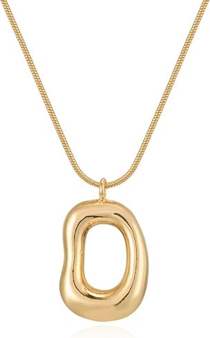 Dr's gift Gold Knot Pendant Necklace for Women Geometric Drop Chunky Gold Necklace 14K Gold Plated Statement Necklaces in Saudi Arabia