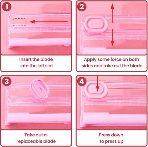 A3 Small Paper Trimmer, Portable Paper Cutter for Label, Origami, Card, Photo, Cardstock, and Craft Project, Pink in Saudi Arabia