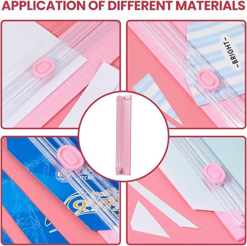A3 Small Paper Trimmer, Portable Paper Cutter for Label, Origami, Card, Photo, Cardstock, and Craft Project, Pink in Saudi Arabia