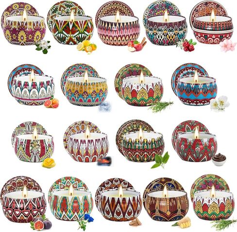 Candle Gifts for Women, 18 Packs Aromatherapy Candles, Scented Candles Gift Set for Best Friend Gifts, Candles for Home Scented, Soy Wax Jar Candles, Retro Court Style - Exclusive for Nobles in Saudi Arabia