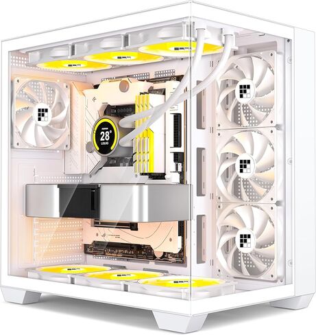 حقيبة الكمبيوتر - مروحة 5 PWM ARGB مثبتة مسبقًا، حقيبة كمبيوتر الألعاب ATX Mid-Tower، F1 أسود in Kuwait