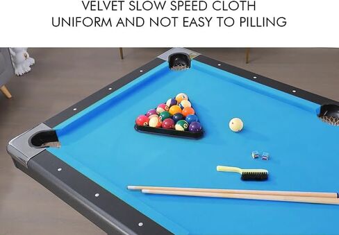 S.Q.F 7 ft Pool Table,Home & Professional Use Portable Foldable Heavy-Duty Wooden Frame Pool Table, Billiards Table, Includes 2 Cues,Full Set of Balls, Triangle Rack Chalk in Saudi Arabia