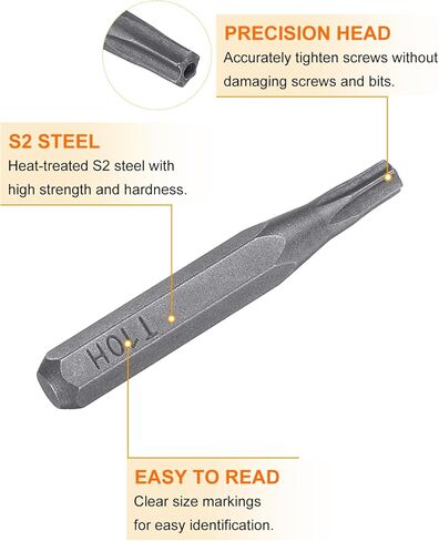 Generic 5pcs T8H Torx Screwdriver Bit 5/32" Hex Shank 28mm Length Magnetic Star 6 Point Head Hex Bits S2 Steel Screw Driver Bit for Electric Manual Screwdrivers Precision Repair in Saudi Arabia
