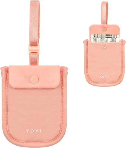 YOYI YOYI RFID محفظة حمالة الصدر المغطاة، حقيبة سفر مخفية، جيب مخبأ سري - بطاقات الائتمان والأموال والأشياء الثمينة مع حزام مرن قابل للتعديل مناسب لجميع مقاسات حمالة الصدر in Kuwait