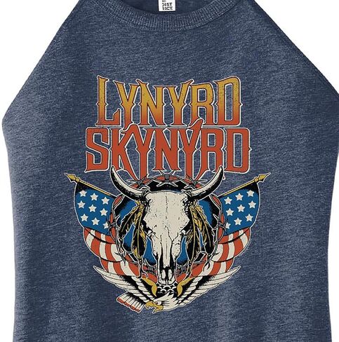 HYBRID APPAREL - Lynyrd Skynyrd - Americana Steer Skull - Juniors High Neck Tank Top in Saudi Arabia