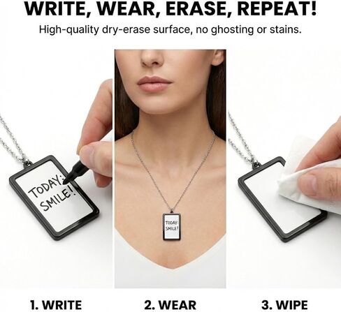 Message Board Drop Unique Earrings&Necklace With Dry Erase Marker,Unique Funny Saying Dangle Earrings Dangling Jewelry Posters Gifts for Women in Saudi Arabia