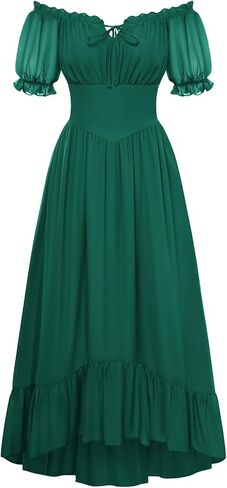 Scarlet Darkness Women Renaissance Dress Puff Sleeve Off Shoulder Fairy Milkmaid Dress in Saudi Arabia
