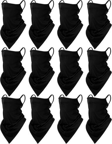 JaGely 12 Pack Neck Gaiters Scarf Elastic Wrap Mask Ear Loop Headband Absorbing for Women Men Sports Yoga Running Hiking in Saudi Arabia