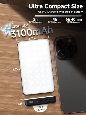 Moman LED Camera Light, RGB Video Lights for Photography, App Wireless Control, 2500-9000K, CRI 95+, Long Battery Life, Portable Lighting Panel with Cold Shoe, Fits for Sony/Canon in Saudi Arabia