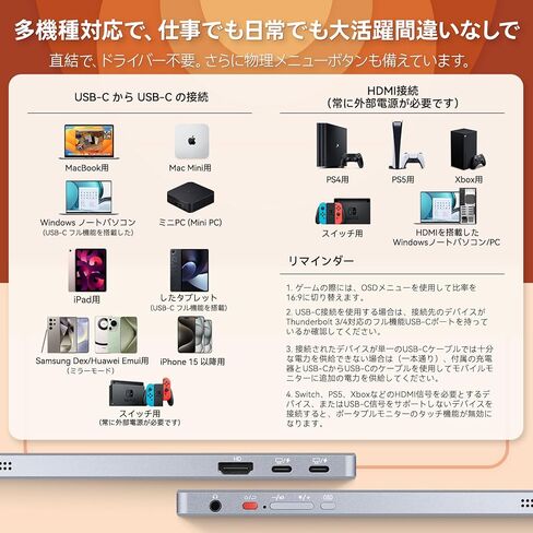 شاشة Intehill المحمولة تعمل باللمس 10.5 بوصة FHD IPS 10 نقاط تعمل باللمس شاشة السفر مع غطاء مغناطيسي مدمج، شاشة خارجية 1920x1280 HDMI USB C لأجهزة الكمبيوتر المحمول، كمبيوتر شخصي صغير MacBook، VESA in Saudi Arabia