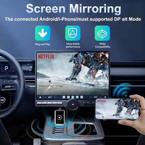 محول CarPlay لاسلكي صغير، التوصيل والتشغيل السريع للتحويل السلكي إلى CarPlay اللاسلكي، متوافق مع سيارات i-Phone 6+ و2015+ in Kuwait