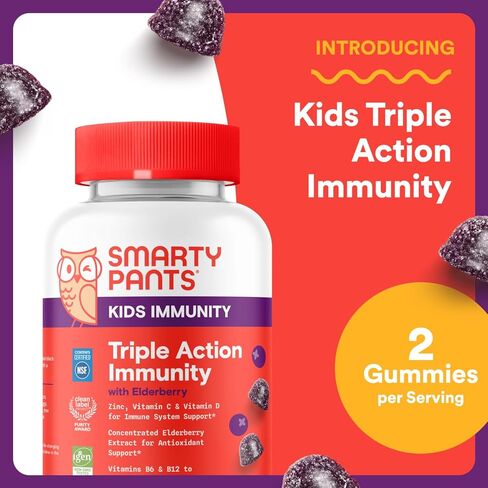 مكمل SmartyPants Kids Sleep Gummies مع الميلاتونين 0.5 ملغ: البابونج وفيتامين D3، مساعد النوم، نكهة الفراولة والمانجو، 60 قطعة in Kuwait