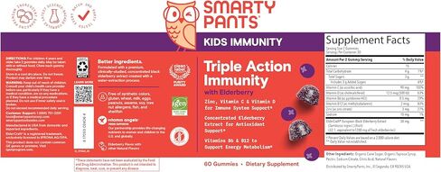 مكمل SmartyPants Kids Sleep Gummies مع الميلاتونين 0.5 ملغ: البابونج وفيتامين D3، مساعد النوم، نكهة الفراولة والمانجو، 60 قطعة in Kuwait