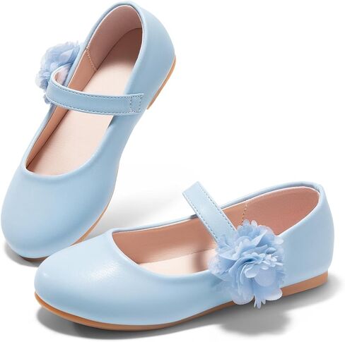 Haloumoning Girls Mary Jane Flats Ballet Dress Shoes Kids Flower Slip on Wedding Party Princess Shoes in Kuwait