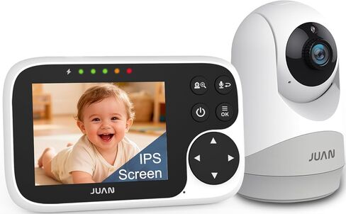 جهاز مراقبة الأطفال JUAN مع الكاميرا والصوت، شاشة LCD مقاس 5 بوصات، لا توجد شبكة WiFi خاصة بنسبة 100٪، بطارية طويلة 3500 مللي أمبير في الساعة، اتصال بمدى 1000 قدم، تكبير/تصغير عن بعد، رؤية ليلية كريستالية، التحدث في اتجاهين للأطفال حديثي الولادة in Kuwait