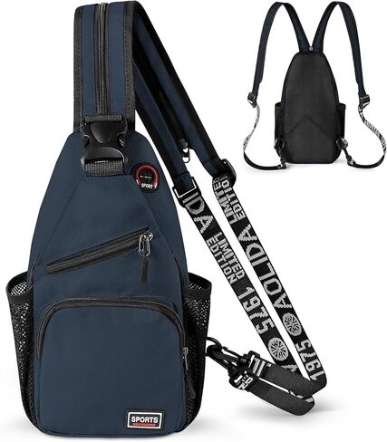 حقيبة ظهر Geestock Crossbody Sling للرجال والنساء، حقيبة كتف قابلة للتحويل وحقيبة صدر مقاومة للماء للرحلات النهارية والمشي لمسافات طويلة (أزرق داكن) in Saudi Arabia