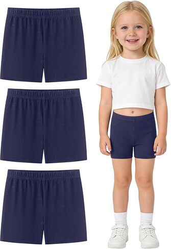 DIPUG Toddler Girls Biker Shorts 3 Pack, Cartwheel Shorts for Girls, Under Dress Shorts for Skirts, Dance Tumbling 3T–7Y in Saudi Arabia