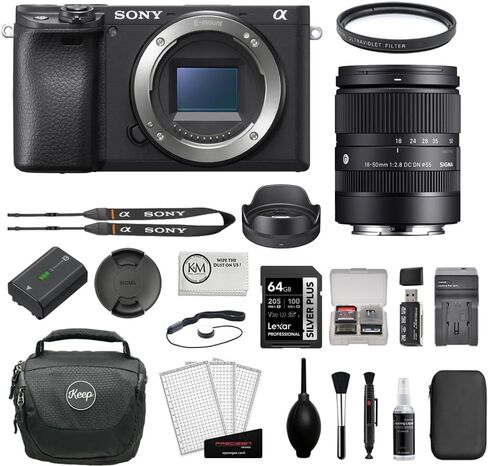 Sony a6400 Mirrorless Camera Bundle with Sigma 16-300mm f/3.5-6.7 DC OS Contemporary Lens Compatible with Sony E Mount + 64GB Memory Card + Medium Camera Shoulder Bag + Cleaning Kit (12 Items) in Saudi Arabia